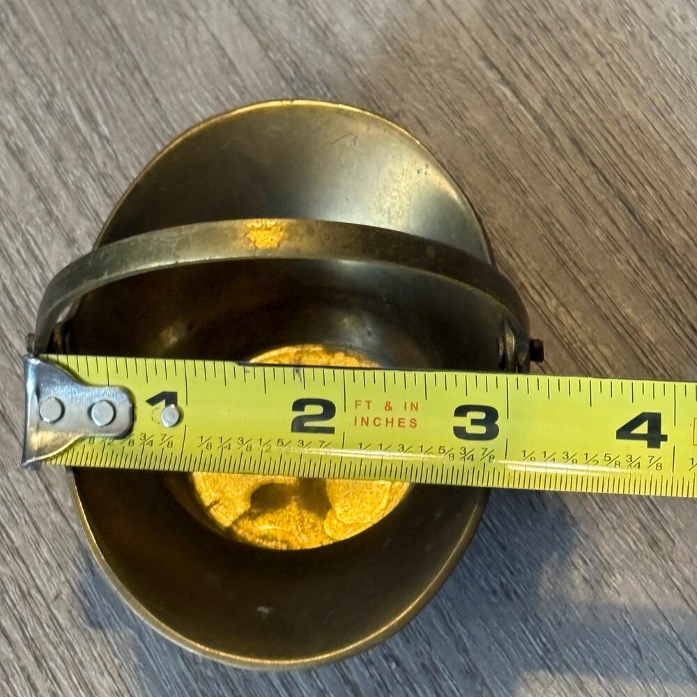 Vintage Hampton Brass Mini Basket Dish Swing Handle India Trinket Bowl 20270 - Picture 3 of 8